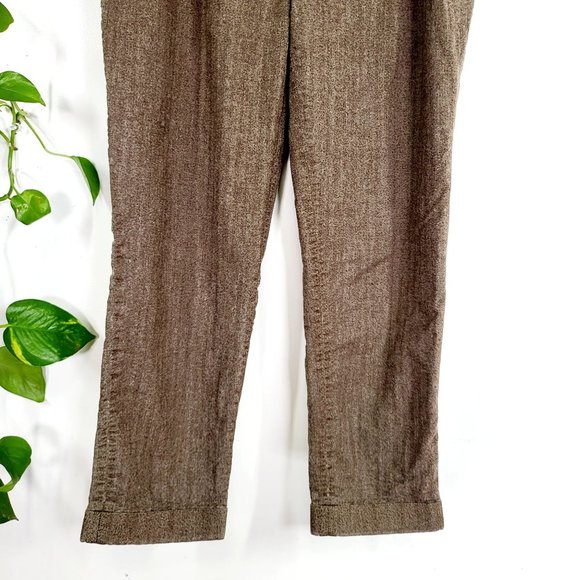 ZARA WOMAN Brown Wool Blend Trouser Pants Small High Waisted Capris Work wear - Picture 5 of 10